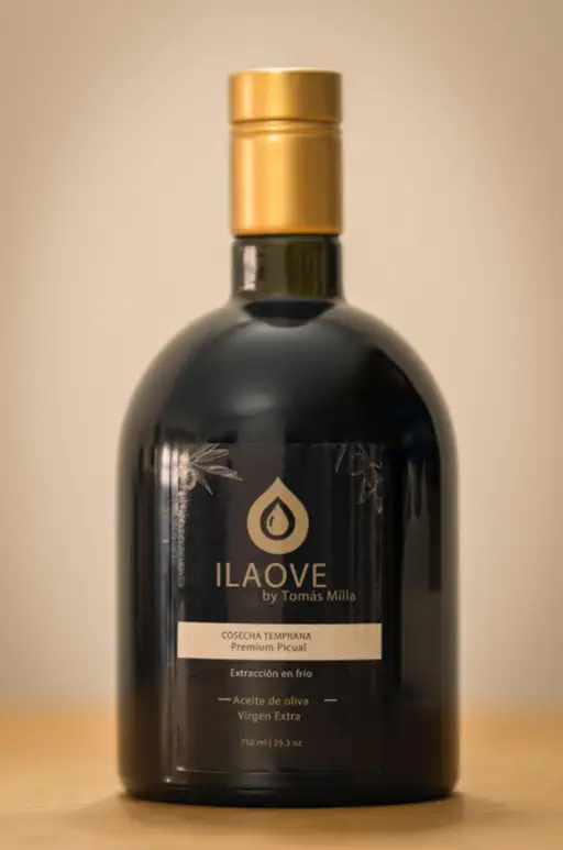 Botella de aceite de oliva virgen extra premium de 750ml